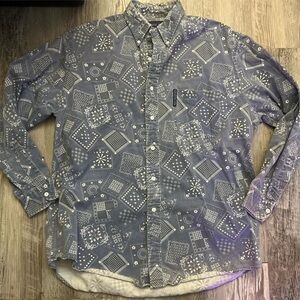 Abercrombie & Fitch The Big Shirt Blue #western Paisley Print